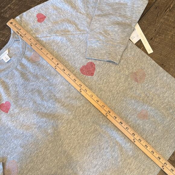 NWT Caslon Heart Bead Raglan Grey Sweatshirt Size 2X - Picture 7 of 11
